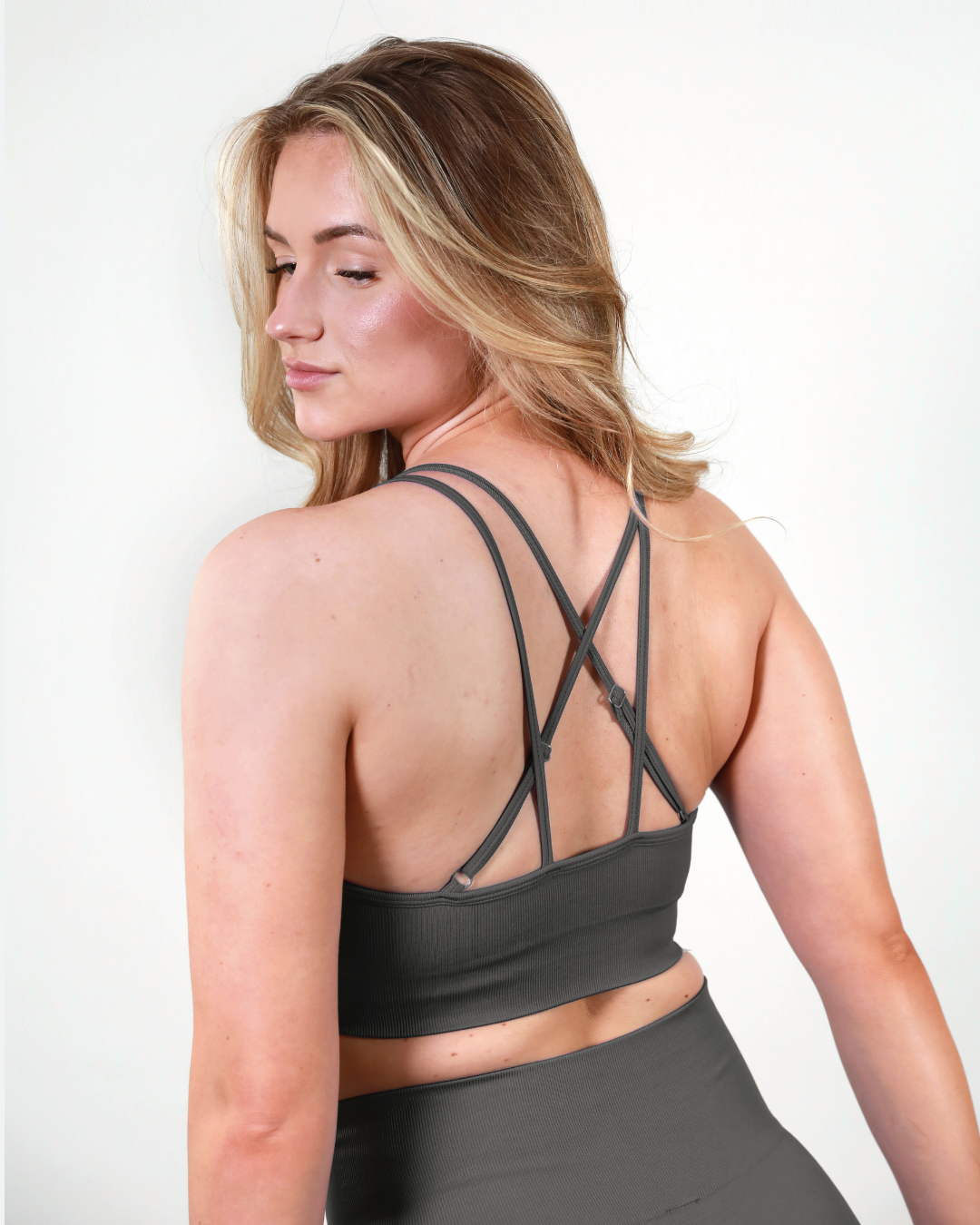 Pure - Double Band Bra Dark Grey